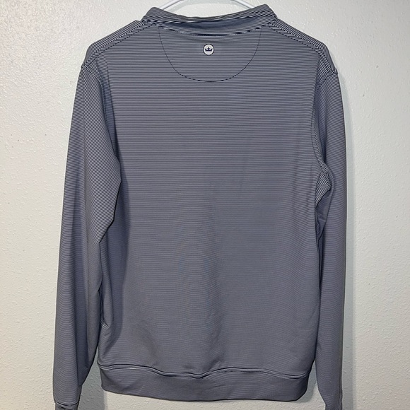 Peter Millar Navy and White Striped Zip-Up Sweater - Picture 4 of 7